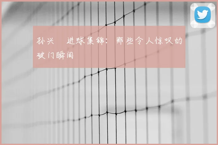 孙兴慜进球集锦：那些令人惊叹的破门瞬间